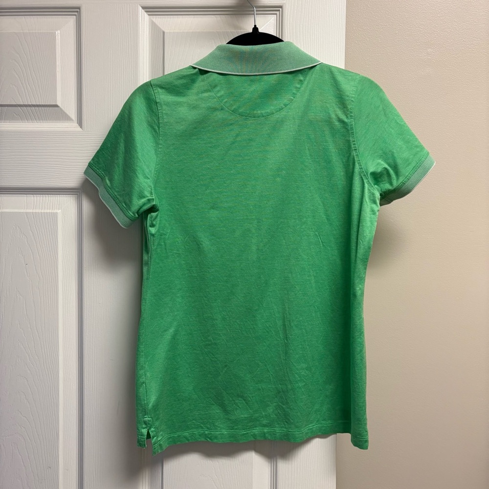 Peter Millar Green MASTERS Polo with White Trim Classic! Ladies Size Medium - Picture 5 of 9